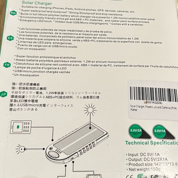 SOLAR CHARGER BRAND NEW BLACK/PINK - Picture 6 of 6